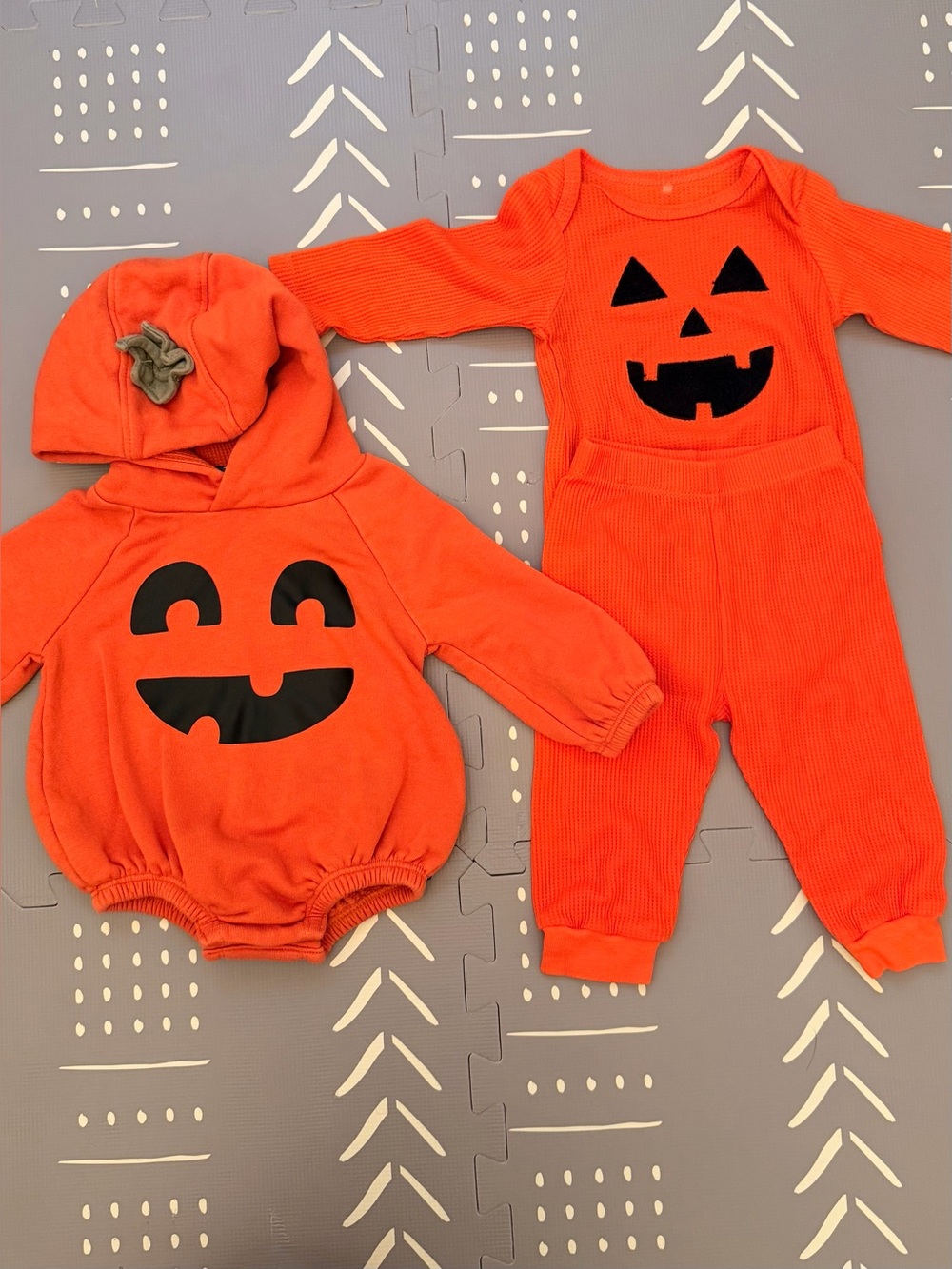 Old Navy & Chickpea Baby Pumpkin Halloween Bundle Set 3-6 Months